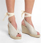 Straw wedge heel strap sandals - Snapitonline