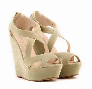 Large size high heels waterproof platform slope OL nightclub hollow women's sandals - Snapitonline