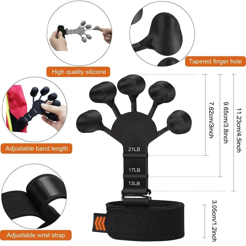 2Pcs Finger Gripper Guitar Finger Exerciser 6 Resistant Strength Trainer Recovery Physical Equipment Hand Strengthener Patients Snapitonline