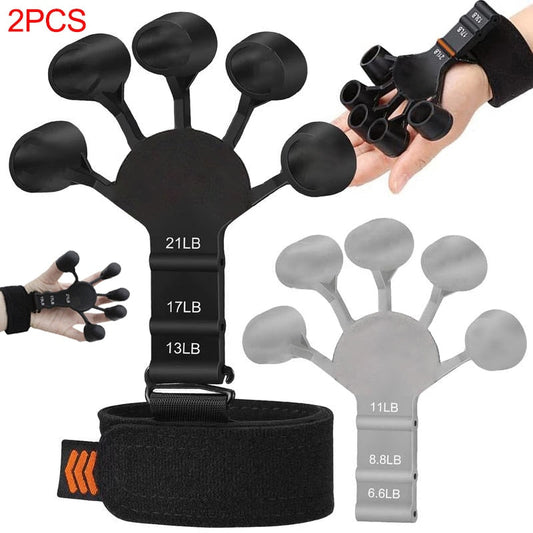 2Pcs Finger Gripper Guitar Finger Exerciser 6 Resistant Strength Trainer Recovery Physical Equipment Hand Strengthener Patients Snapitonline