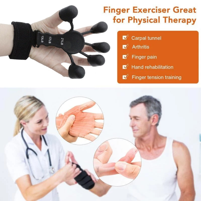 2Pcs Finger Gripper Guitar Finger Exerciser 6 Resistant Strength Trainer Recovery Physical Equipment Hand Strengthener Patients Snapitonline