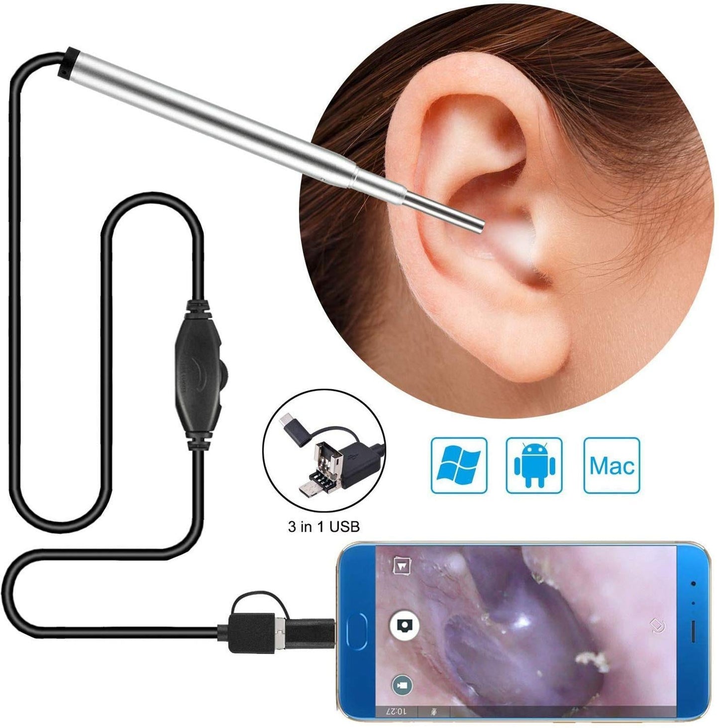 3 in 1 Waterproof Ear Camera Snapitonline