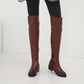 Over Knee Thigh High Boots Women Flat Low Heels Women Shoes Square Heel - Snapitonline