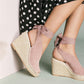 Straw wedge heel strap sandals - Snapitonline