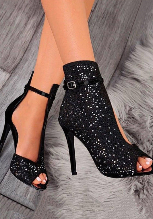 Fishbill Rhinestone Heels - Snapitonline