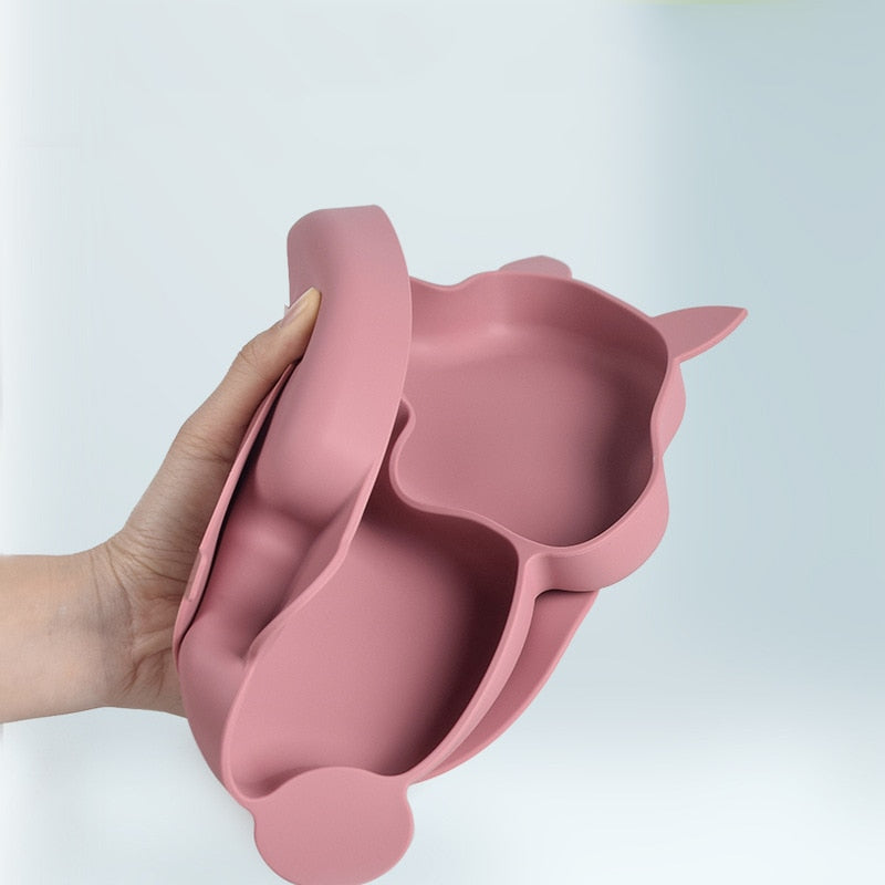 4/6/8 PCS Baby Soft Silicone Sucker Bowl Plate Cup Bibs Spoon Fork Sets Non-slip Tableware Children's Feeding Dishes BPA Free Snapitonline