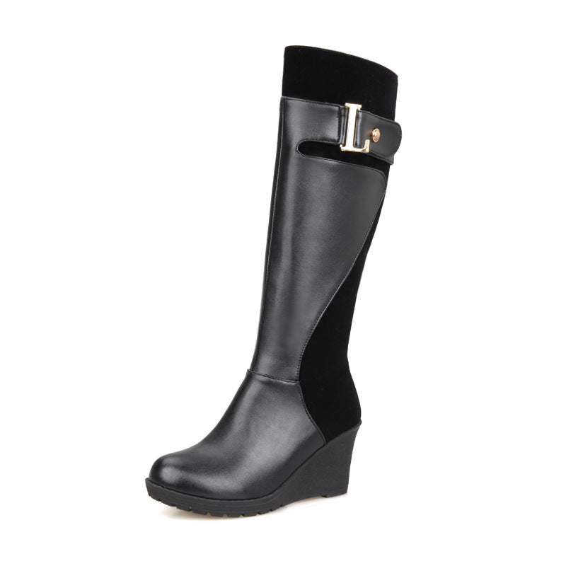 High Heel High Boots, Female Dr Martens Boots Plus Size Below The Knee Long Boots - Snapitonline