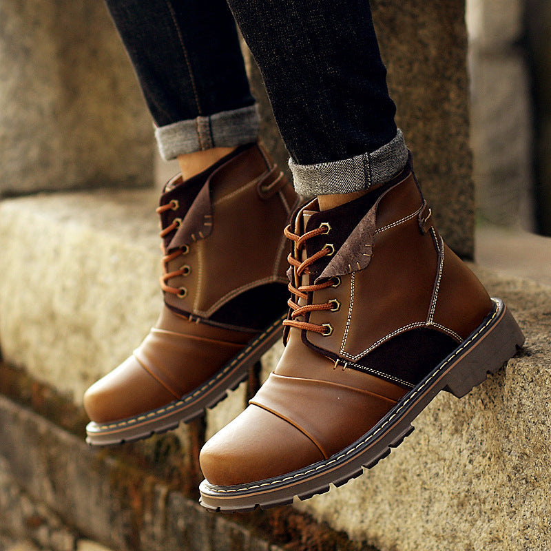 Men's British High-Top Tooling Snow Combat Boots - Snapitonline
