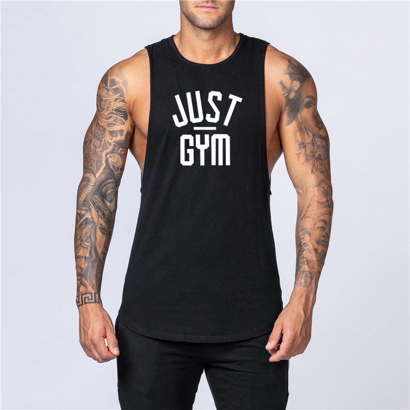 Plain bodybuilding sleeveless vest men - Snapitonline