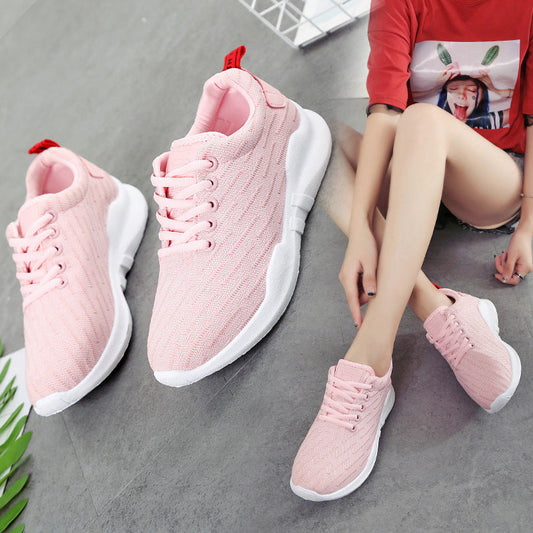 Korean Style Breathable Knitted Sneakers For Women - Snapitonline