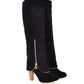 Suede frosted women's boots thick high-heeled boots - Snapitonline