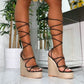 Roman sandal wedge with high heel strappy shoes - Snapitonline
