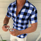 Plaid T Shirt Mens Zipper Short Sleeve - Snapitonline