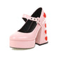 Women's High Heels New Love Stitching Platform Chunky - Snapitonline