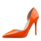 Womens Pumps Shoes Dorsay High Heels Pointed Toe Patent Leather - Snapitonline