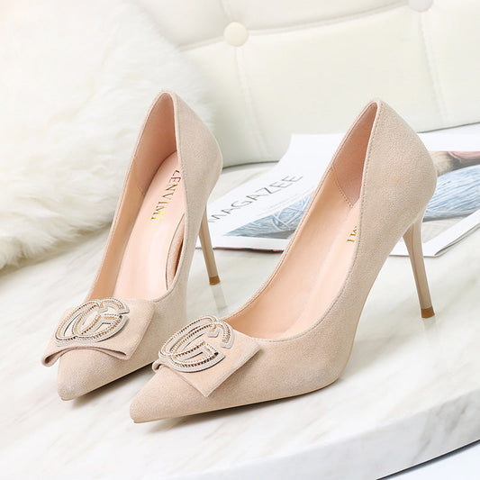 Pointed stiletto heels women's high heels - Snapitonline