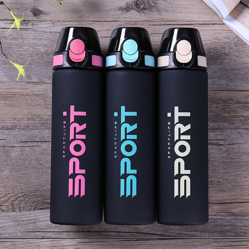 550ml/750ml High Quality Plastic Water Bottle With Straw Portable Gym Fitness Sports Shaker Drink Bottles Eco-Friendly Snapitonline