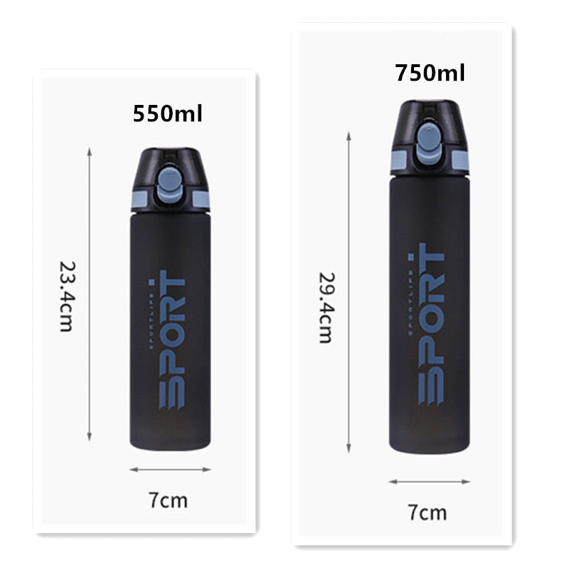 550ml/750ml High Quality Plastic Water Bottle With Straw Portable Gym Fitness Sports Shaker Drink Bottles Eco-Friendly Snapitonline