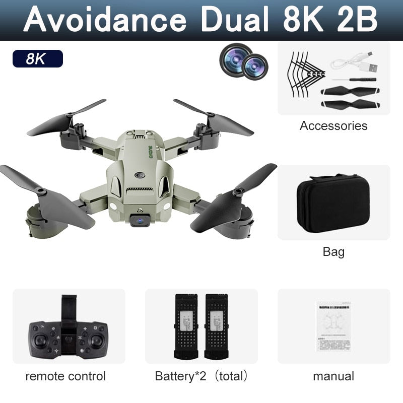 5G 8K HD Drone Professional Dual Camera Wifi GPS FPV Avoidance Fold Quadcopter Optical Flow Position Battery RC Distance 5000M Snapitonline