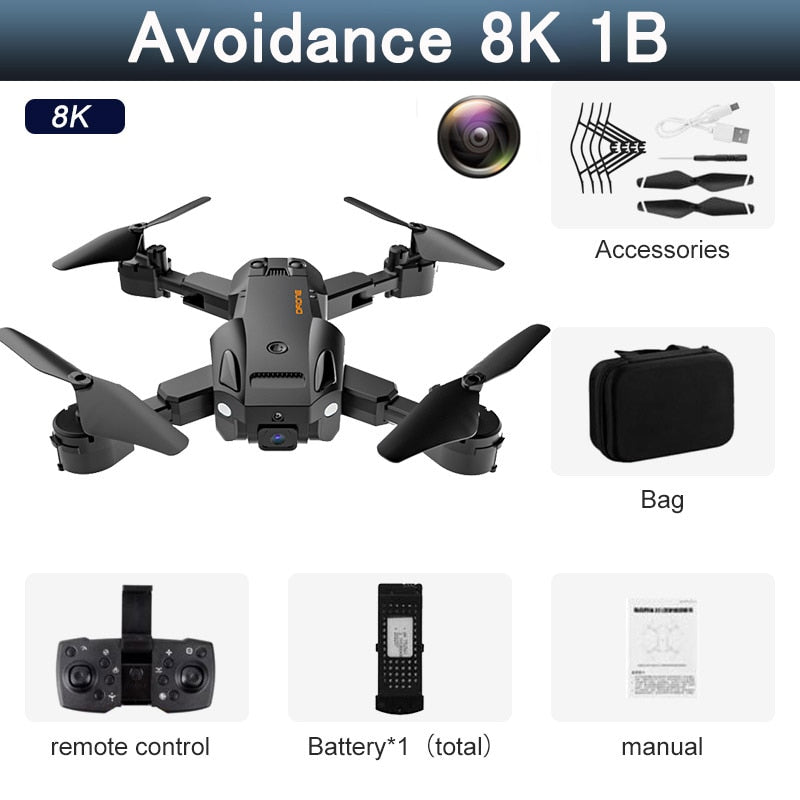 5G 8K HD Drone Professional Dual Camera Wifi GPS FPV Avoidance Fold Quadcopter Optical Flow Position Battery RC Distance 5000M Snapitonline
