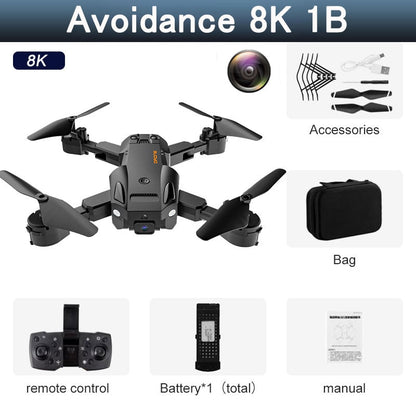 5G 8K HD Drone Professional Dual Camera Wifi GPS FPV Avoidance Fold Quadcopter Optical Flow Position Battery RC Distance 5000M Snapitonline
