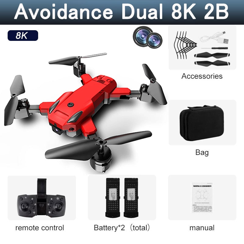 5G 8K HD Drone Professional Dual Camera Wifi GPS FPV Avoidance Fold Quadcopter Optical Flow Position Battery RC Distance 5000M Snapitonline