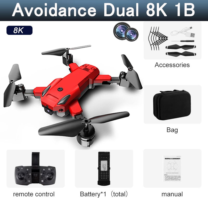 5G 8K HD Drone Professional Dual Camera Wifi GPS FPV Avoidance Fold Quadcopter Optical Flow Position Battery RC Distance 5000M Snapitonline