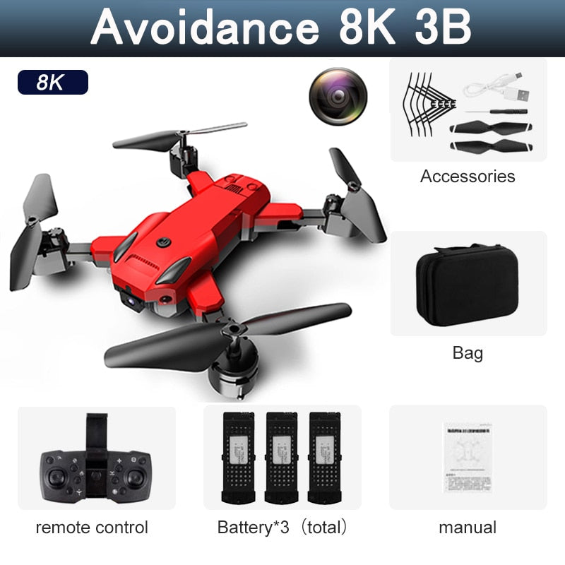 5G 8K HD Drone Professional Dual Camera Wifi GPS FPV Avoidance Fold Quadcopter Optical Flow Position Battery RC Distance 5000M Snapitonline