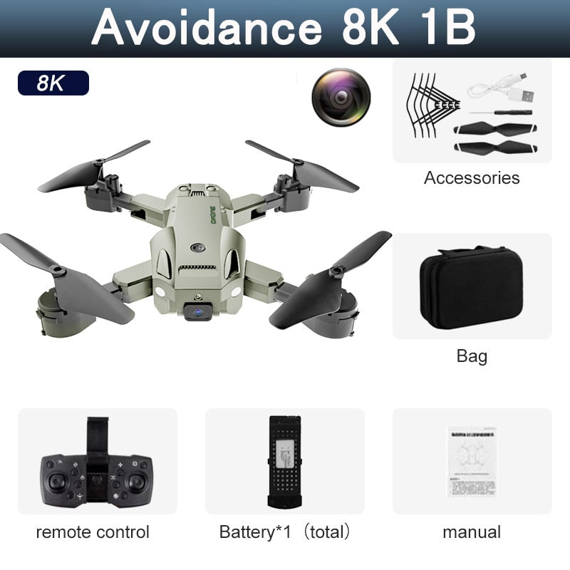 5G 8K HD Drone Professional Dual Camera Wifi GPS FPV Avoidance Fold Quadcopter Optical Flow Position Battery RC Distance 5000M Snapitonline