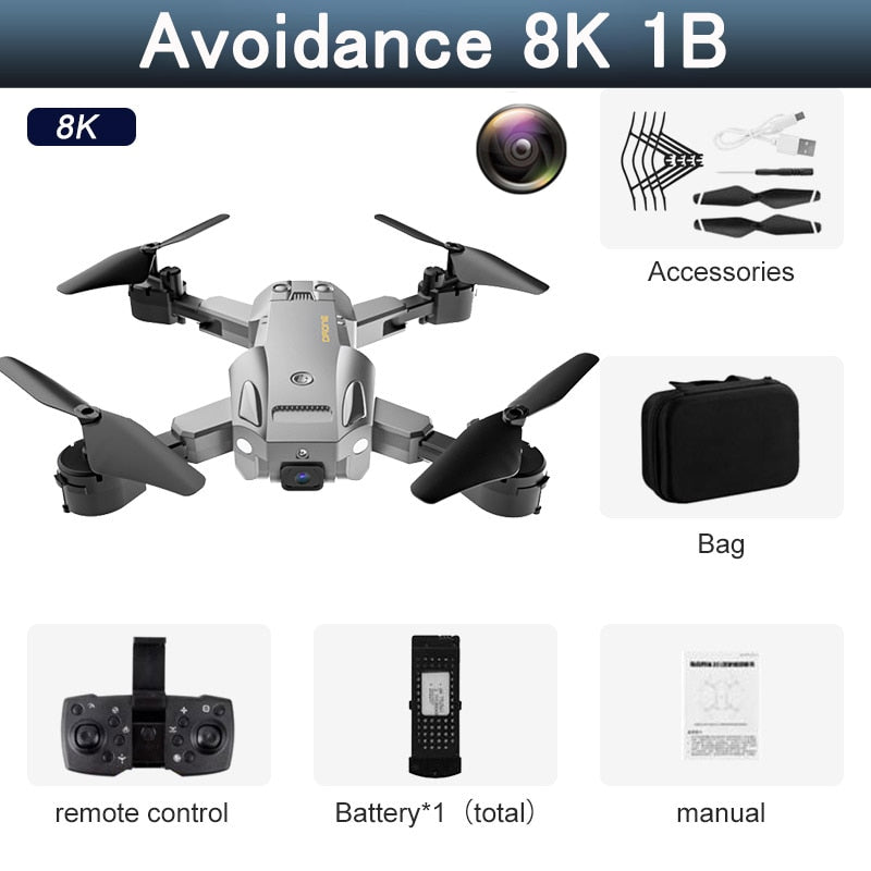 5G 8K HD Drone Professional Dual Camera Wifi GPS FPV Avoidance Fold Quadcopter Optical Flow Position Battery RC Distance 5000M Snapitonline