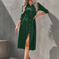 Womens temperament slim fit single breasted shirt dress