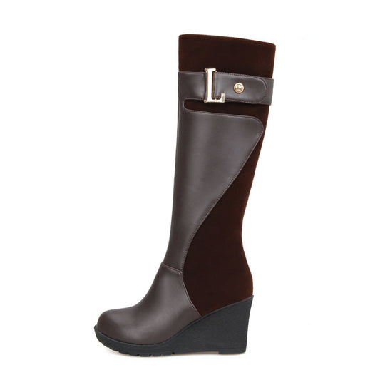 High Heel High Boots, Female Dr Martens Boots Plus Size Below The Knee Long Boots - Snapitonline