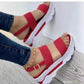 Platform Sports Women's Buckle Wedge Plus Size Beach Sandals - Snapitonline