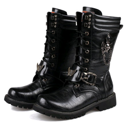 Trend high men's boots military boots men's cowboy boots men's boots - Snapitonline