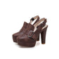 Platform Spike High Heels Buckle Retro Slingbacks  Womens Shoes Heels Pumps - Snapitonline