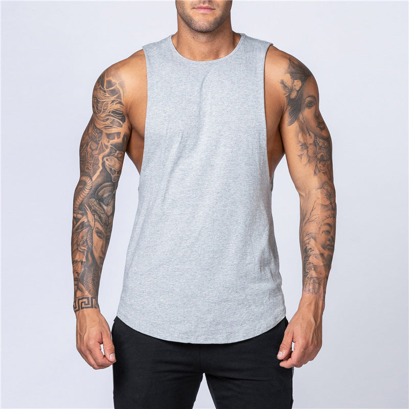 Plain bodybuilding sleeveless vest men - Snapitonline