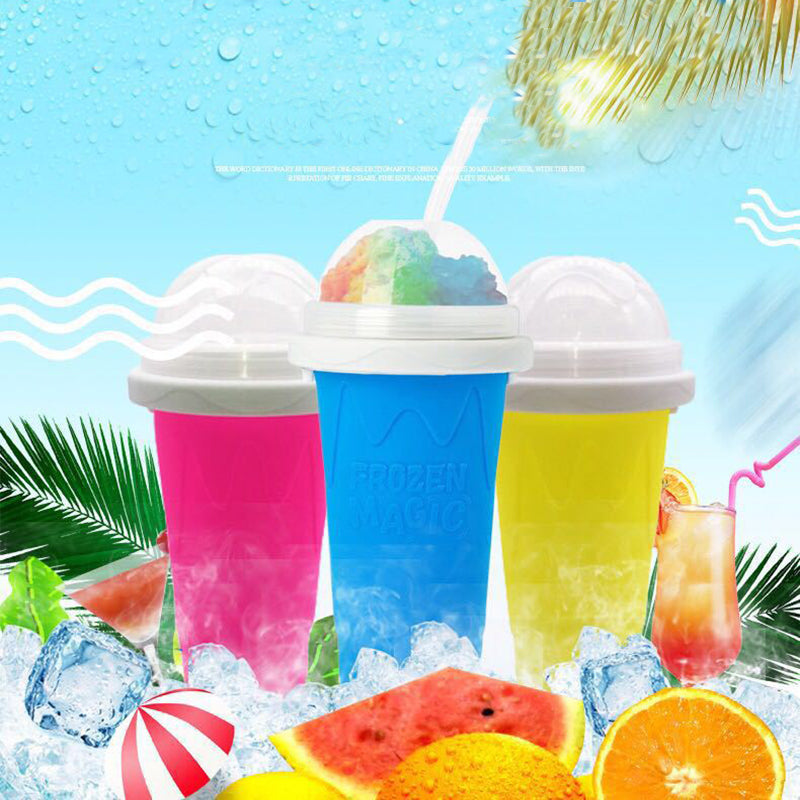 Quick-frozen Slushy Cup Smoothie Cup Ice Cream Maker Kitchen Durable Squeeze Quick Cooling Cup Milkshake Bottle - Snapitonline