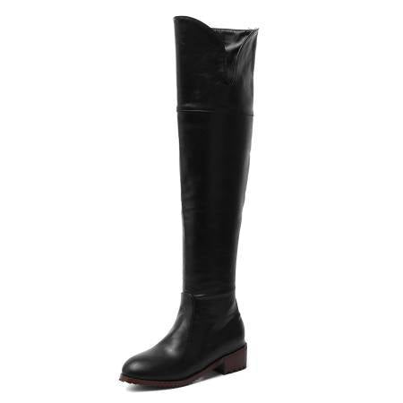 Over Knee Thigh High Boots Women Flat Low Heels Women Shoes Square Heel - Snapitonline