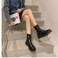 Women Soft Sole Thick Heel Zip Chimney Boots - Snapitonline
