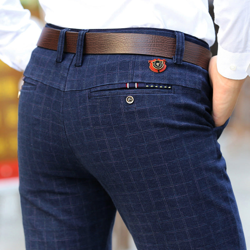 Straight Slim Korean Style Trendy All-match Youth Business Stretch Pants Men - Snapitonline