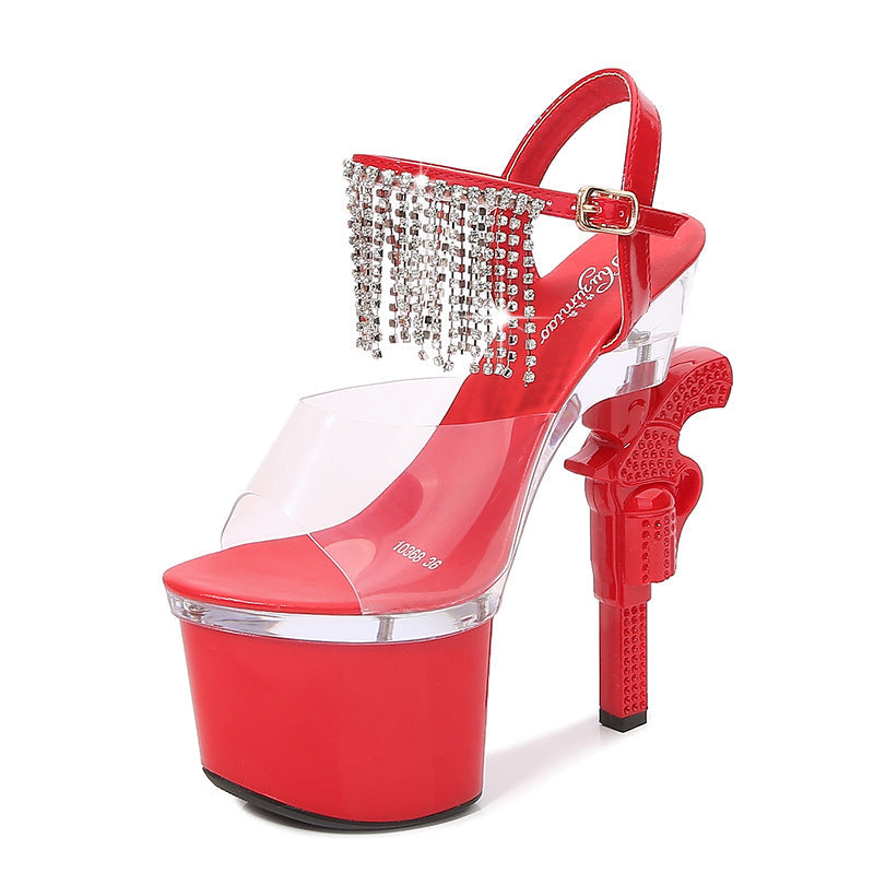 Muffin Sandals Super High Heels Transparent High Heels - Snapitonline