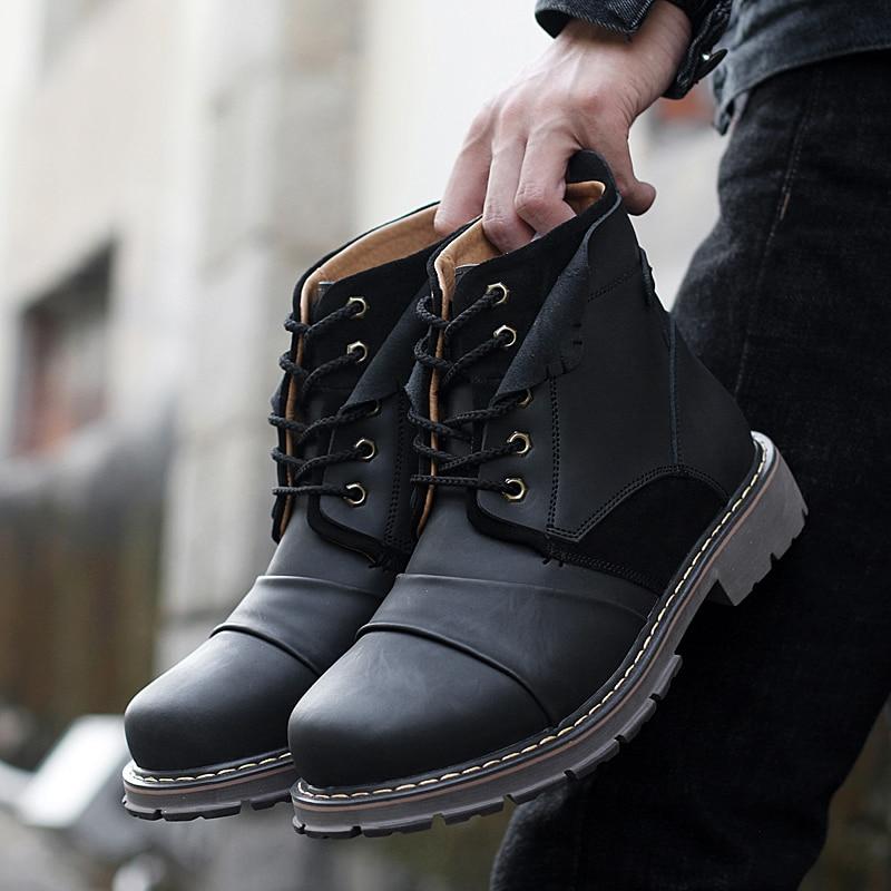 Men's British High-Top Tooling Snow Combat Boots - Snapitonline