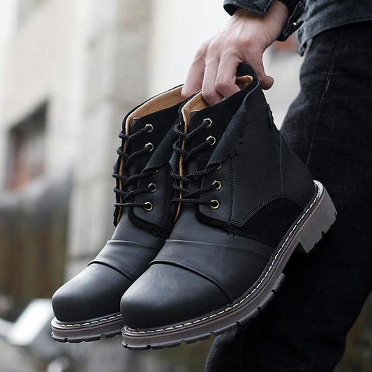 Men's British High-Top Tooling Snow Combat Boots - Snapitonline