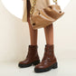 Thick-soled Round Toe Martin Boots with belt buckle - Snapitonline