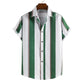 Simple Men's Short Sleeve Casual Shirt Striped Printed Shirt - Snapitonline
