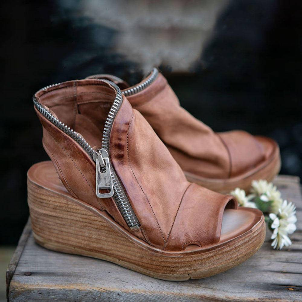 Summer Large Size Flat Wedge Fish Mouth Sandals - Snapitonline