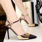 Stiletto Pumps High Heel Color Block Buckle Women's Sandals - Snapitonline