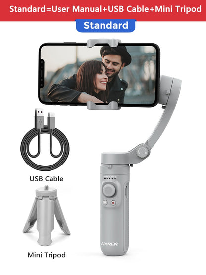AXNEN HQ3 3-Axis Foldable Smartphone Handheld Gimbal Cellphone Video Record Vlog Stabilizer for iPhone 13 Xiaomi Huawei Samsung Snapitonline