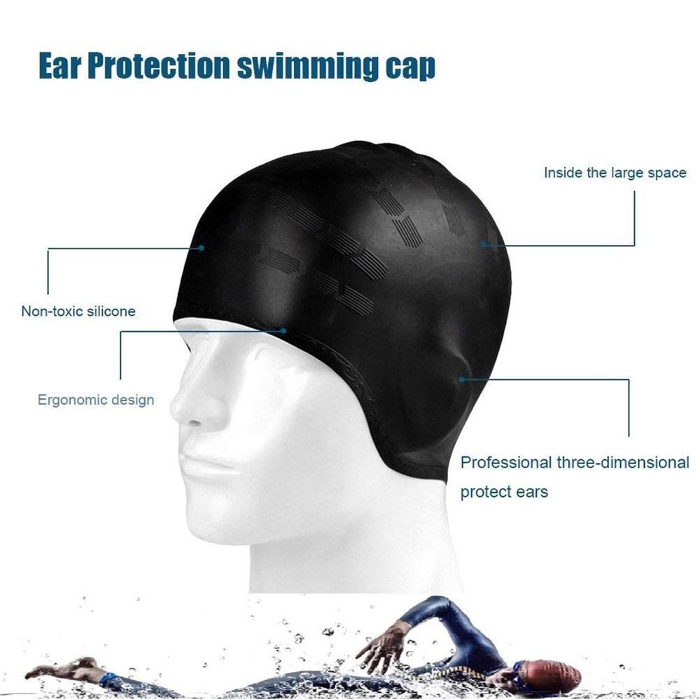Adults High Elastic Swimming Caps Men Women Waterproof Swimming Pool Cap Protect Ears Long Hair Large Silicone Diving Hat Snapitonline