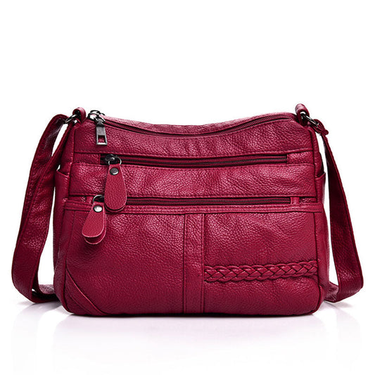 Annmouler Fashion Women Bag Pu Soft Leather Shoulder Bag Multi-layer Crossbody Bag Quality Small Bag Brand Red Handbag Purse Snapitonline